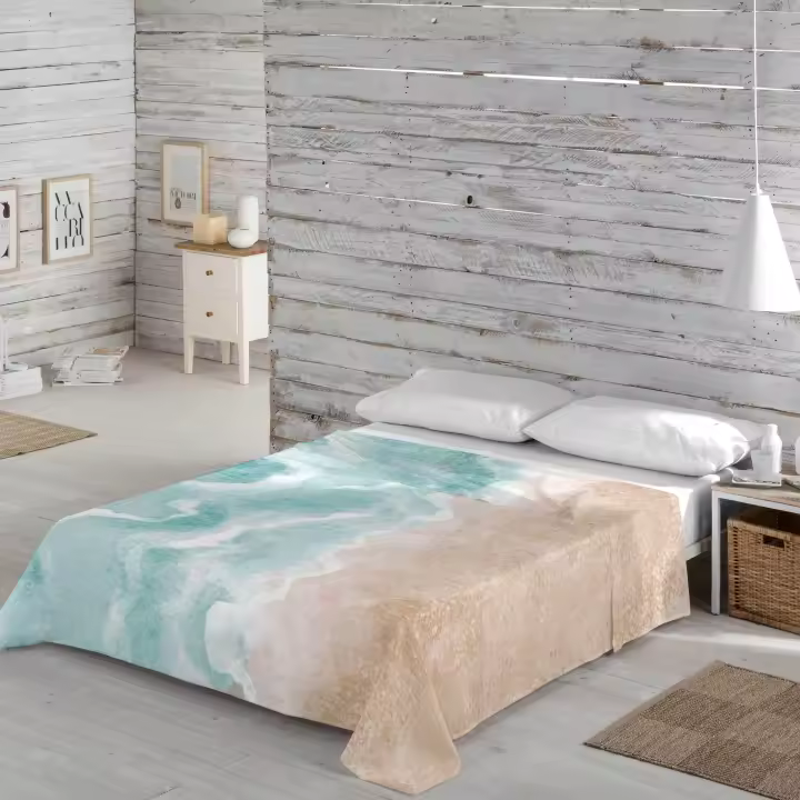 ICEHOME - Juego de sábanas Estampadas 2/3 piezas - Algodón Extra Suave - Fabricado en España - Cama 90/135/150/180 – SEA SALT - 1