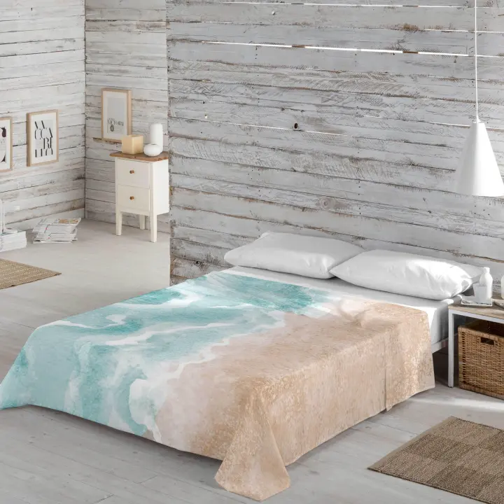 ICEHOME - Juego de sábanas Estampadas 2/3 piezas - Algodón Extra Suave - Fabricado en España - Cama 90/135/150/180 – SEA SALT - 1