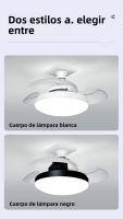 Ventilador De Techo LED 2 En 1 Con Control Remoto Base E27 Convertible Función Timer Dimmable Para Sala De Estar Dormitorio - details 12