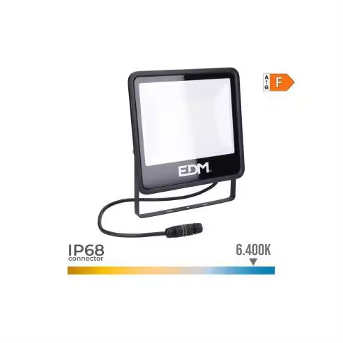 EDM Foco Proyector LED 100W 8200lm Luz Fría IP68 24,6x22,8cm - 70404 Foco led Iluminación Exterior Proyectores Led - 1
