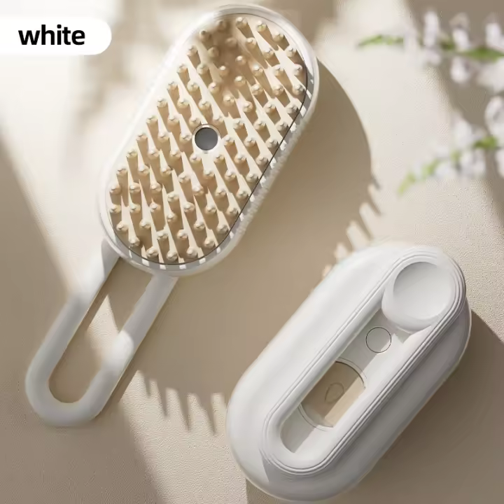 Cepillo De Baño Para Mascotas Gato Y Perro Con Pulverización De Vapor Rotativo Plegable Borrador De Pelos Botón Único Material Plástico - 1