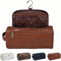 Organizador De Viaje Estiloso De Cuero Con Diseño De Gancho Y Gran Interior Para Maquillaje Y Cosméticos Zwq - details 0