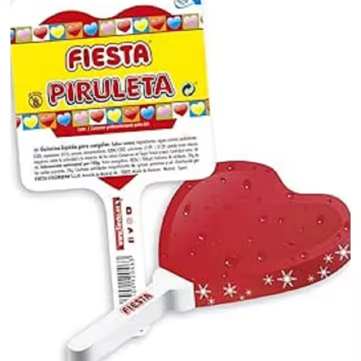 Piruleta Congelable de Fiesta con Forma de Corazón con Sabor a Cereza 30 UDS de 60 ML - 1