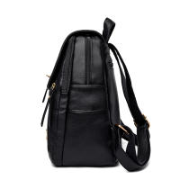 Mochilas de cuero de lujo para mujer y niña, morral informal, Mochila Vintage negra, mochilas escolares - details 11