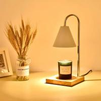 Lámpara De Mesa Calentadora De Velas Con Base De Madera Luz Dimmer Para Decoración De Habitación Y Hogar Accesorios Para Velas Y Luz - details 4