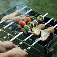6Pcs Palillos De Barbacoa De Acero Inoxidable 50cm Anchos Para Barbacoa Herramientas De Camping Al Aire Libre Utensilios De Cocina Accesorios Para Picnics - details 9