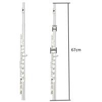 FLUTE SLADE De Plata Con 16 Agujeros Clave Cerrada Echa El E Teclado Para Principiantes Con Kit De Limpieza Estuche Guantes Y Varillas De Ajuste - details 1