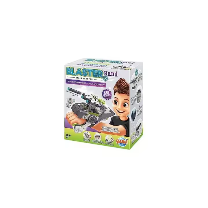 Buki France Monta Tu Mano Blaster - Apto para Diestros y Zurdos - Dardos de Espuma - Precisión y Ráfaga - 139 Piezas - 1