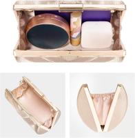 Bolso de Mano, Bolsos de Fiesta Dorado de Satén con Cadena, Elegante Clutch para Boda, Fiesta, Prom, 17×10×6.5CM - details 2