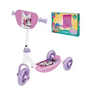 Pack de Patinete infantil 3 Ruedas de Minnie Mouse y Juego  4 en linea de Shimmer and Shine  (7365 / 2632 )) +2Años - 1
