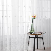 1PC Cortinas Bordadas En Blanco Nórdicas Para Salones Dormitorios Ventanas Curvas Particiones Finales Pantallas De Ventanas - details 4