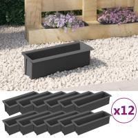 vidaXL Jardineras para europalés (12 uidades) PP gris 36x13,5x9,5 cm - details 0