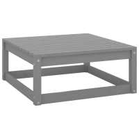vidaXL Taburetes de jardín con cojines madera maciza de pino Natural, Blanco, Gris Conjunto Terraza Muebles Jardín Exterior Juego de Muebles de jardín Mueble Jardín Exterior Muebles de Salon Exterior - details 0