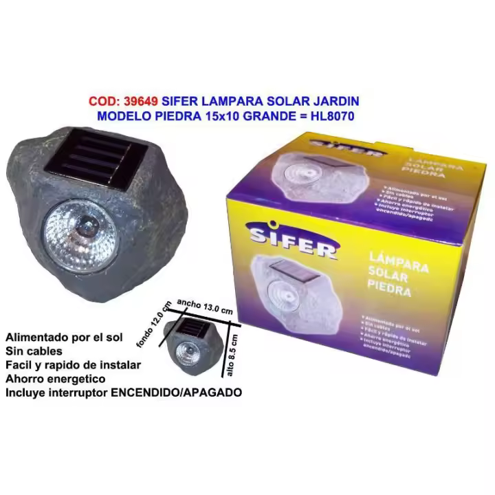 Sifer lampara solar piedra 15x10 grande hl8070 - 1