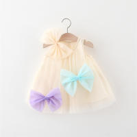 Vestido De Verano Para Niñas Con Lazo Dulce Ropa Cómoda De Voile Vestido De Fairy Para Bebés De 0 a 3 Años Ropa Infantil - details 3