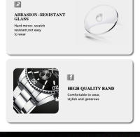 Reloj De Negocios Para Hombre Lujo Cuarzo Reloj Cuarzo Luminoso Silvery Male Luminous Clock Con Fecha Completa Y Clavija De Pulsera - details 5