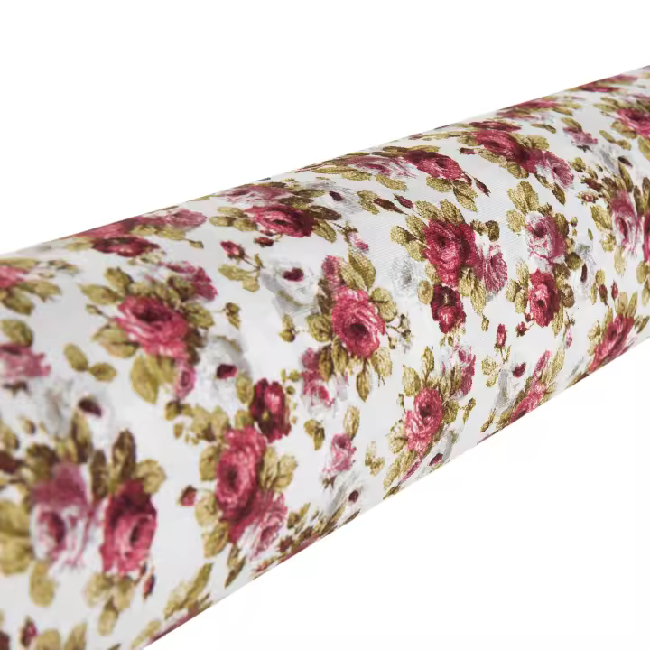 Cofan Rollo de Mantel Antimanchas | Estampado de Rosas | Algodón y Poliéster | Fácil Limpieza | 1,40 X 25 M - 1