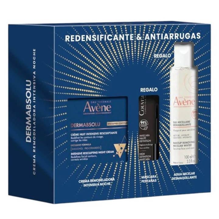 Avene Dermabsolu Crema Remodeladora Noche 40 ml + Regalo Mascara De Pestañas 3 ml Y Agua Micelar 100 ml Pack