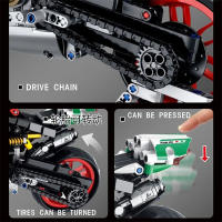 Bloques De Construcción Técnicas Para Motocicleta Modelo De Carreras Deportivas De La Ciudad Locomotivo Mecánico Juguete De Artesanía Para Niños Regalo Compatible Con Lego ABS Sin Batería Unisex - details 14