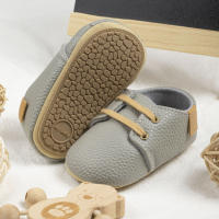 Zapatos De Cuero PU Retro Para Bebés Niños Y Niñas Estilo Británico Multicolor Antideslizantes Para Primera Caminata Suela De Goma Casual Para Niños Y Niñas - details 15