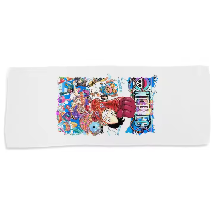 MERCHANDMANIA TOALLA MEDIANA GIMNASIO ABSORBENTE one piece mugiwara temporada manga isla egghead suave con bolsita - 1
