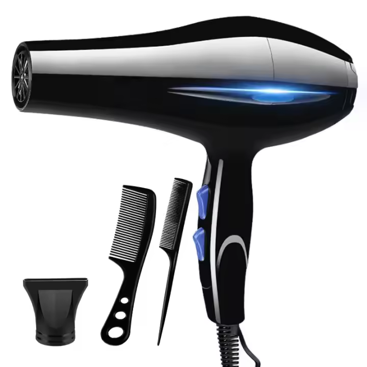 Secador De Pelo Profesional 2200W Potente Calefacción Rápida Ajuste Calor Frío Iónico Con Recogida De Aire Manoleta Plegable Material ABS - 1