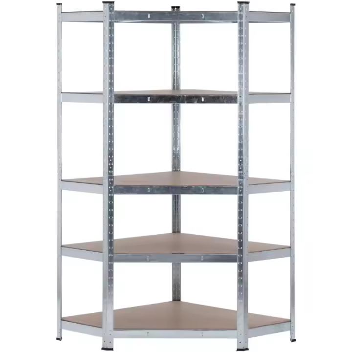 Estantería Modular Esquinera, Acero y MDF Antihumedad, Hogar, Trastero, Garaje, 5 Baldas Ajustables, Carga Máx. 875Kg, 80x40x56x180cm (Largo x Ancho x Frontal x Alto) - 1