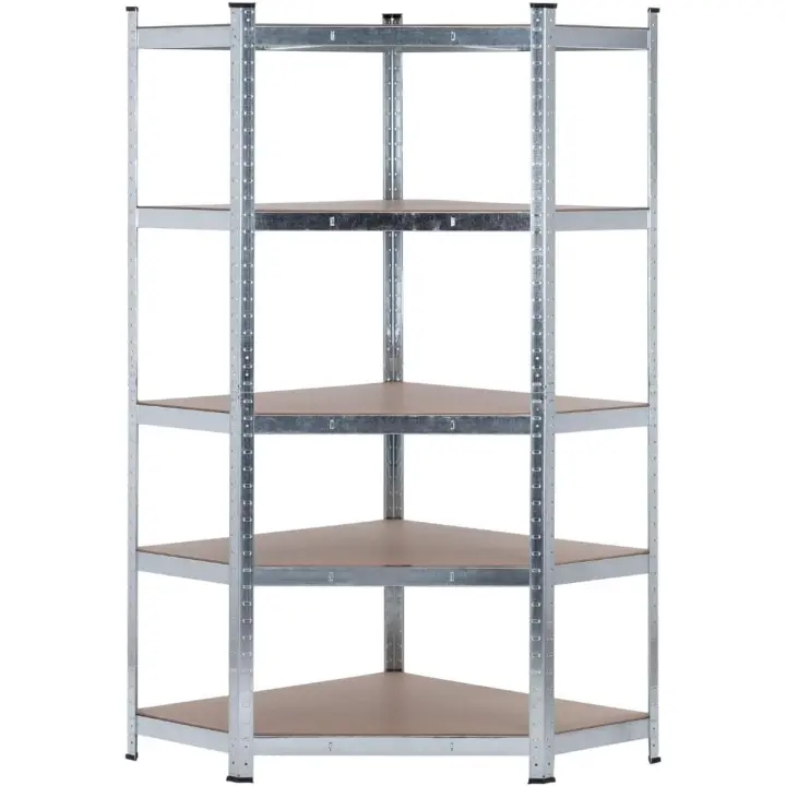 Estantería Modular Esquinera, Acero y MDF Antihumedad, Hogar, Trastero, Garaje, 5 Baldas Ajustables, Carga Máx. 875Kg, 80x40x56x180cm (Largo x Ancho x Frontal x Alto) - 1