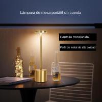 Lámpara De Mesa LED Recargable Toque Metal Con Luz Nocturna Ambiental En Tres Colores Decoración Exterior Creativa Para Dormitorio - details 2