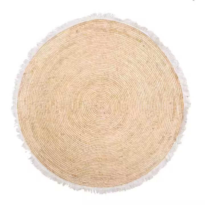 Alfombra De Fibra Natural Con Tejido Artesanal 120x120x1cm, El mejor complemento para tu hogar - 1