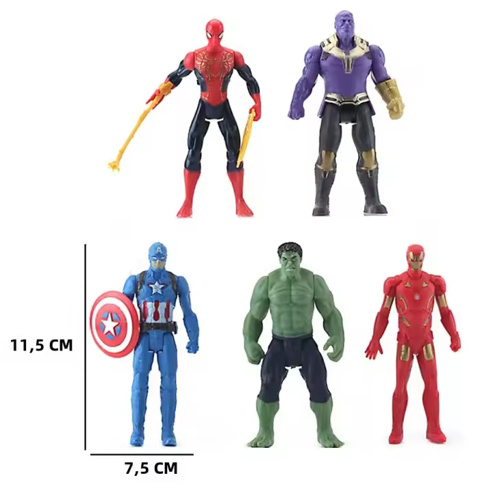 Juego De 5 Figuras De Acción De Superhéroes Para Niños Spiderman Hulk Ironman Set De Juguetes De Avengers Decorativos Dolls Regalos Para Niños - 1