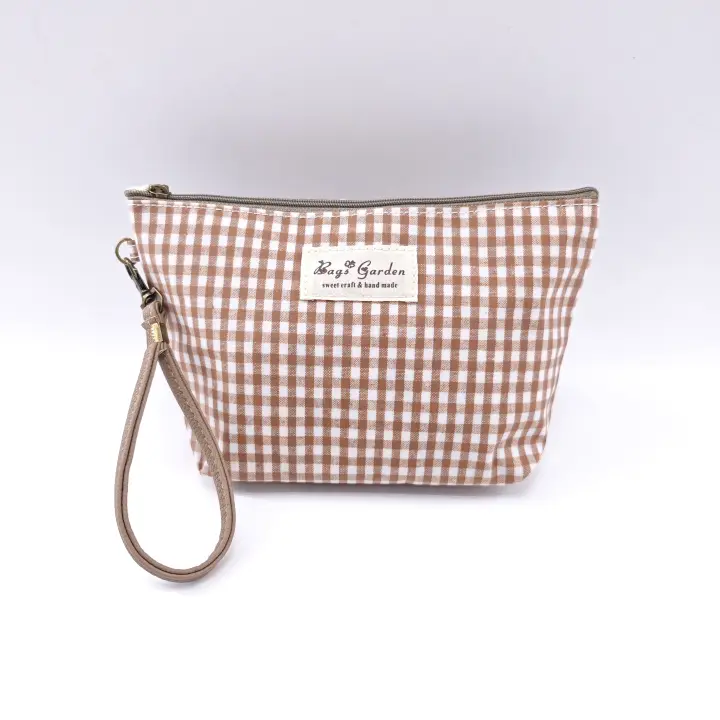 Bagsgarden Neceser pequeño Impermeable de vichy - Bolsa de Viaje de Gran Tamaño para Artículos de Aseo - 1