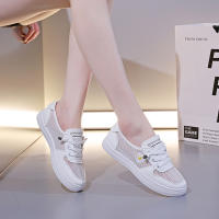 Zapatillas Planas Transpirables De Malla Para Mujer Primavera Verano Con Cordones Tenis Casuales Ligeros Huecos Blancas Zapatos Cómodos - details 0