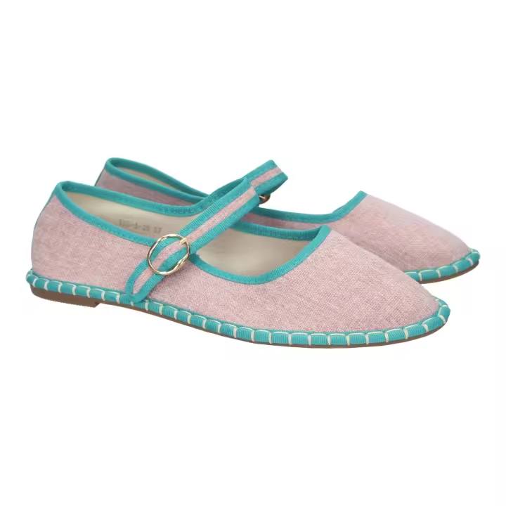 PuntoSalao Alpargatas planas venecianas cómodas para mujer color rosa YSD-A - 1