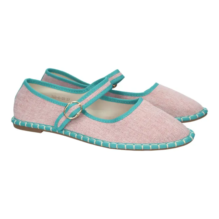 PuntoSalao Alpargatas planas venecianas cómodas para mujer color rosa YSD-A - 1