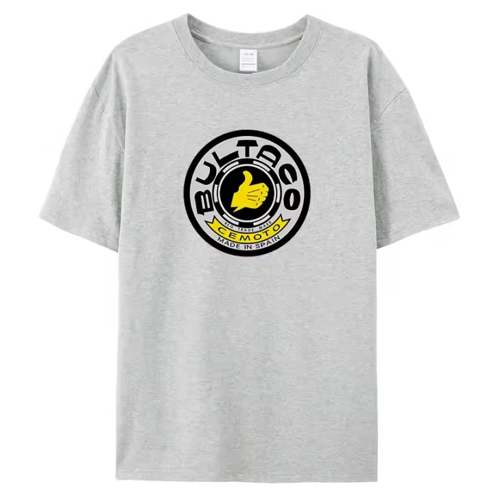 Camiseta De Verano Para Hombres Alta Calidad Bultaco Cemoto Motocicletas Blanco Estampado Camiseta Unisex Moda Cuello Redondo T-shirt Negro - 1