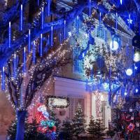 Luz De Lluvia De Meteoros Solar 30cm Con 8 Tubos Y 192 LEDs Luces De Hadas Impermeables Para Decoración De Navidad - details 5