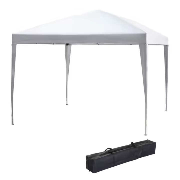 Cenador plegable de 2.95X2.95 M with Protección UV, plegable, de Maple y Tela Oxford, Blanco, para festejar en El Jardín y eventos - 1