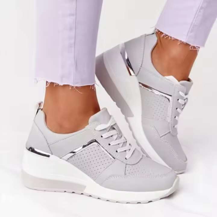 MOV Nuevas zapatillas para Mujer con Tacón de cuña Grande de talla 35-43, zapatillas para correr de Malla transpirado en juego con El color para Mujer. - 1