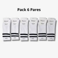 MULU - Pack 6 Pares Calcetines de Algodón Altos de Canalé con Rayas para Hombre - SIN COSTURA - Calcetines de Moda Juvenil - Tallas 35-40 y 40-46 - Calcetines de Alta Calidad 98% Algodón - details 3
