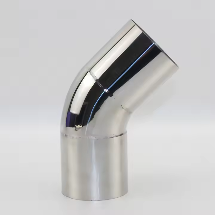 Accesorio De Coche Tubo De Escape Automóvil Convertido En Brazo De Acero Inoxidable Ángulo De 45 Grados Para Reducir El Diámetro - 1