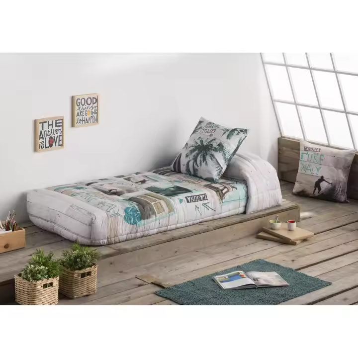 JVR - Edredón Ajustable modelo SURF - Tejido 100% Algodón - Estampado digital - Cama 80/90/105/135/150 - Fabricado en España - 1
