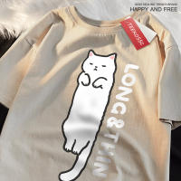 Camiseta De Estilo Japonés Para Hombre Con Gato Delgado Y Blanco Manga Corta Transpirable Verano Moda Algodón Suave Y Cómodo - details 16