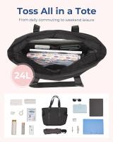 Bolso de Mano para mujer with Cremallera, Bolso de Gimnasio con compartimientos, Bolso de trabajo para portátiles  A-black- M - details 1