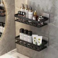 Estante De Almacenamiento Para Baño Sin Perforaciones 1 Pieza Soporte De Pared Para Artículos De Tocador Y Cocina De Acero Inoxidable - details 2