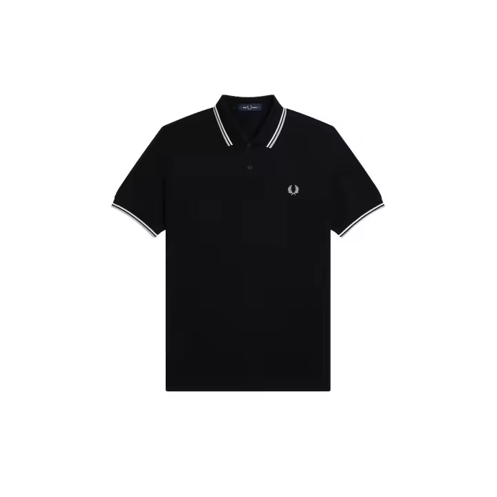 Fred Perry Slim Fit Twin Tipped Polo Black / Ecru / Limestone - 1