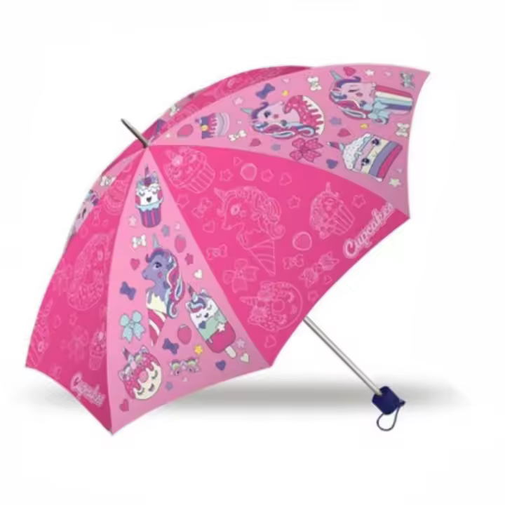 PARAGUAS PLEGABLE MANUAL CUPCAKES UNICORNIO 80CM. KIDS LICENSING - 1