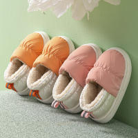 Zapatos De Algodón Para Niños Y Niñas Con Lining De Peluche Calientes Antideslizantes Para Interior Color Sólido Protección Contra El Frío - details 4