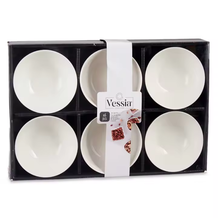 DAM.SET 6 CUENCOS PORCELANA BLANCA APERITIVO 10CM 10x10x6cm - 1
