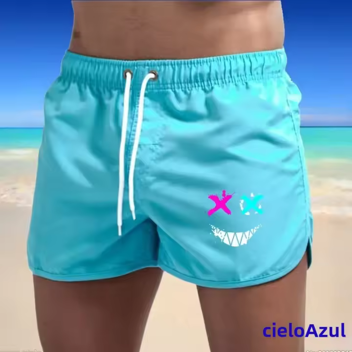 Shorts De Verano Para Hombre Con Bolsillos Y Cordón Transpirables Ropa De Playa Cortos De Natación Secado Rápido Para Surf - 1